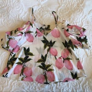 Cold shoulder pink lemon shirt